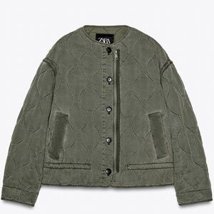 Zara Khaki Green Outerwear
